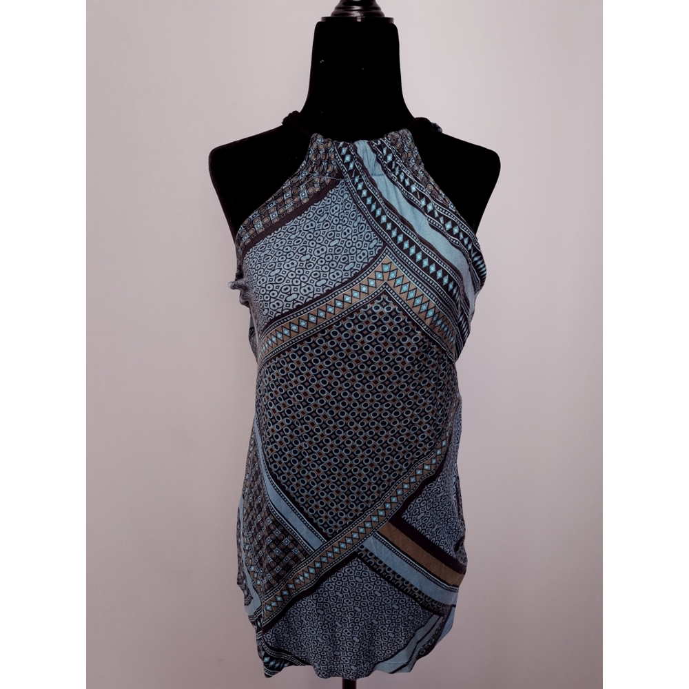 Le Chateau | Teal Blue Pattern Halter Top